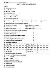 Bài tập Tiếng Anh Lớp 3 - Unit 4 How old are you